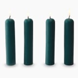 Okra Candle Stand Alone Dinner Candle, Set of 4 - Okra Dark Green