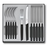 Victorinox Swiss Modern Table Set Giftbox with Table Knives, 12-Piece - Swiss Modern Black