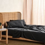 Linen House Elka Bamboo Charcoal Flat Sheet, 500 Thread Count - King 