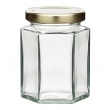 KitchenCraft Home Made Hexagonal Jar with Twist-off Lid - 227ml 