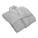 Club Classique Light Grey Unisex Fleece Bathrobe - Small 