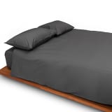 Thread Office Charcoal Percale Weave Duvet Cover Set, 400 Thread Count - King 