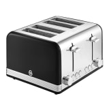 Swan Retro 4-Slice Toaster, 1600W - Black