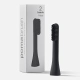 Pomadent Pure Silicone Brush Heads, Pack of 2 - Black