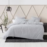 Linen House Charlie Grey Duvet Cover Set - Double 