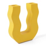 Alkaline Wavy U-Shaped Candlestick Holder - Yellow