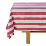 Linen House Revana Red Stripe Tablecloth - 6-Seater 