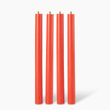 Okra Candle Traditional Dinner Candles, Set of 4 - Coral 