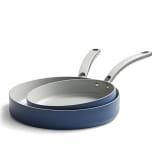 Wolstead Mineral Ceramic Non-Stick Frying Pans, Set of 2 - Wolstead Navy Blue