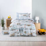 Linen House Kids Heavy Machinery Duvet Cover Set - Single 