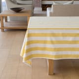 Linen House Revana Yellow Stripe Tablecloth - 10-Seater 