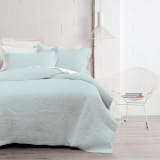 Linen House Duck Egg Chantel Embroidered Cotton Quilt - King 