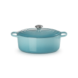 Le Creuset Signature 6.3 Litre Oval Cast Iron Casserole, 31cm - Caribbean Blue