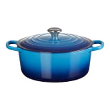 Le Creuset Signature 6.7 Litre Round Cast Iron Casserole, 28cm - Azure