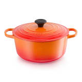 Le Creuset Signature 2.4 Litre Round Cast Iron Casserole, 20cm - Flame