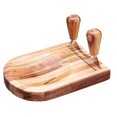 KitchenCraft Natural Elements Acacia Wood Mezzaluna Set