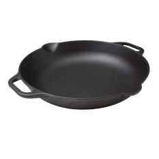 Victoria Seasoned Cast Iron Skillet with Helper Handles, 33cm