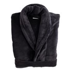Club Classique Black Unisex Fleece Bathrobe