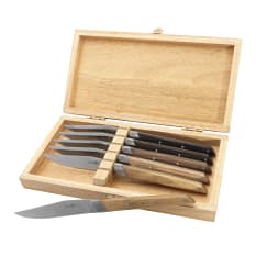 SOLA Signature Steak Knives in Wooden Box, Set of 6