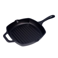Victoria Enamelled Cast Iron Grill Pan with Helper Handle, 26cm