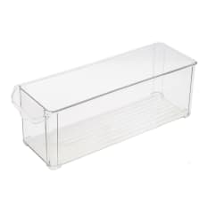 Narrow Transparent Fridge Organising Bin with Single Handle