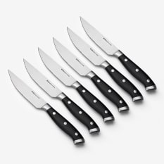 Grunter Elegance Steak Knife Sharp Tip with Plastic Handle, 6-Piece