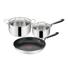 Jamie Oliver by Tefal Kitchen Essential Stainless Steel Cookware Set, 3-Piece