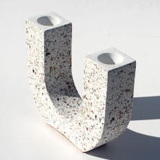 Alkaline U-shaped Terrazzo Candlestick Holder