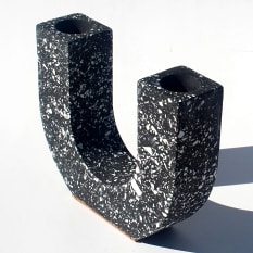 Alkaline U-shaped Terrazzo Candlestick Holder
