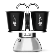 Bialetti Mini Express Induction with 2 Black Cups