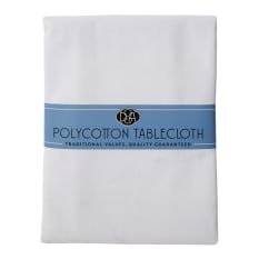 DSA White Polycotton Square Tablecloth