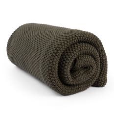 Thread Office Knitted Cotton Olive Throw
