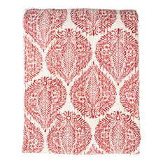 India Ink Red Jaipur Spade Kantha Stitched Throw