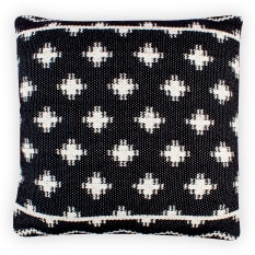 Thread Office Monochrome Lattice Woven Scatter Cushion with Feather Blend Inner, 60cm x 60cm