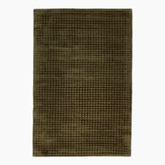 Thread Office Dark Olive Plush Viscose Rug, 200cm x 300cm