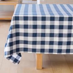 Linen House Revana Navy Check Tablecloth