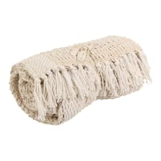 H & S Collection Knitted Cotton Throw with Fringe
