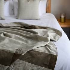 Aranda Coffee & Cobblestone Geometry Protea Throw, 200cm x 240cm