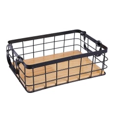 Trendz Of Today Storage Metal Basket with Wooden Base