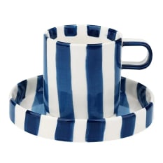 Nicolson Russell Chelsea Striped Cup & Saucer, 250ml