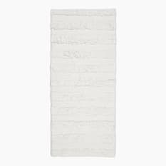 Thread Office White Highlow Stripe Bath Mat, 60cm x 140cm