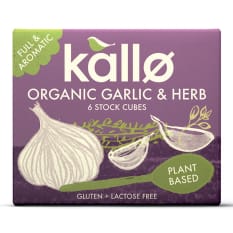 Kallo Organic Garlic & Herbs Stock Cubes, 66g