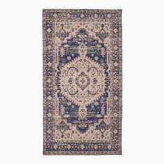 Thread Office Blue Persian Chenille Woven Runner, 80cm x 150cm