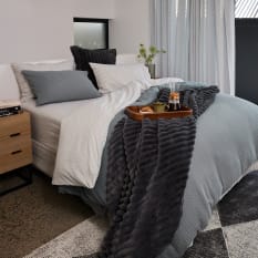 Thread Office Grey Kashmir Waffle Duvet Cover Set