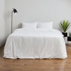 Thread Office White Brushed Cotton Duvet Cover Set