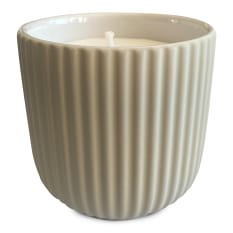 Charisma Candles White Patchouli Scented Filled Ribbed Ceramic Candle, 300g