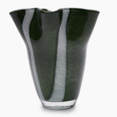 Thread Office Green Stripe Flair Glass Vase