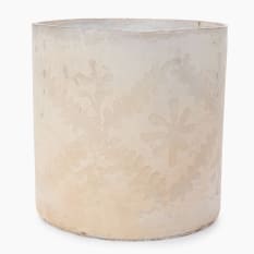 Thread Office Frosted Almond Distressed Glass Wreath Candle Holder