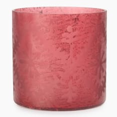 Thread Office Oxblood Red Distressed Glass Wreath Candle Holder