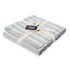 Humble & Mash White & Sage Stripe Tablecloth